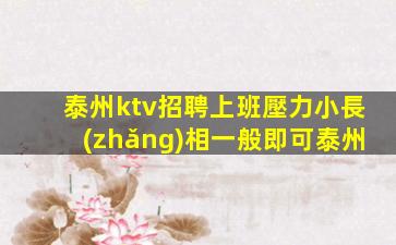 泰州ktv招聘上班壓力小長(zhǎng)相一般即可泰州