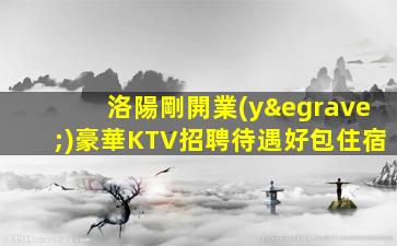洛陽剛開業(yè)豪華KTV招聘待遇好包住宿
