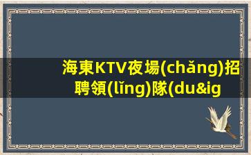 海東KTV夜場(chǎng)招聘領(lǐng)隊(duì)直招你只管好好賺