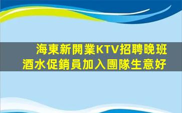 海東新開業KTV招聘晚班酒水促銷員加入團隊生意好