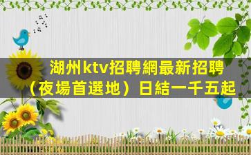 湖州ktv招聘網最新招聘（夜場首選地）日結一千五起