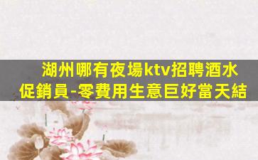 湖州哪有夜場ktv招聘酒水促銷員-零費用生意巨好當天結