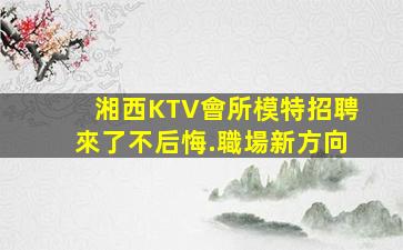 湘西KTV會所模特招聘來了不后悔.職場新方向