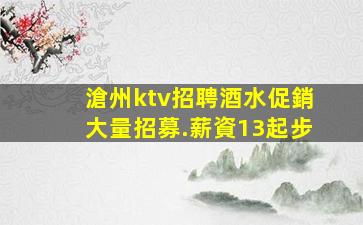 滄州ktv招聘酒水促銷大量招募.薪資13起步