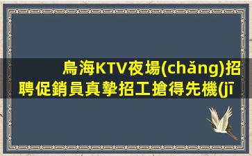 烏海KTV夜場(chǎng)招聘促銷員真摯招工搶得先機(jī)超越自己