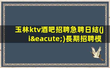 玉林ktv酒吧招聘急聘日結(jié)長期招聘模特