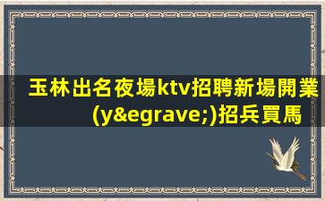 玉林出名夜場ktv招聘新場開業(yè)招兵買馬.期待您的加入
