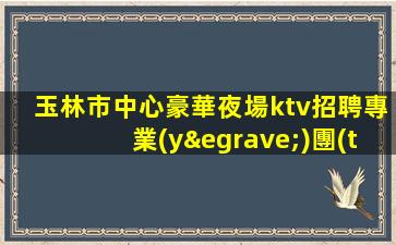 玉林市中心豪華夜場ktv招聘專業(yè)團(tuán)隊(duì)帶你