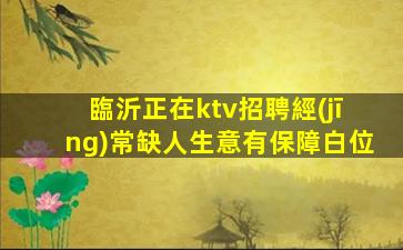 臨沂正在ktv招聘經(jīng)常缺人生意有保障白位