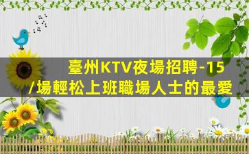 臺州KTV夜場招聘-15/場輕松上班職場人士的最愛
