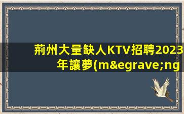 荊州大量缺人KTV招聘2023年讓夢(mèng)想在這里啟航