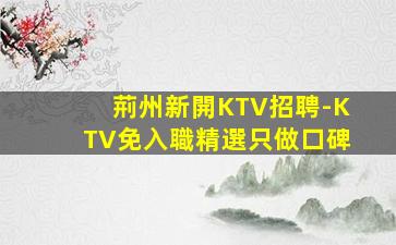 荊州新開KTV招聘-KTV免入職精選只做口碑