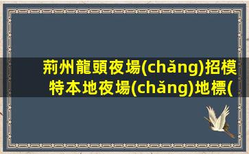 荊州龍頭夜場(chǎng)招模特本地夜場(chǎng)地標(biāo)