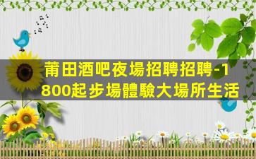 莆田酒吧夜場招聘招聘-1800起步場體驗大場所生活