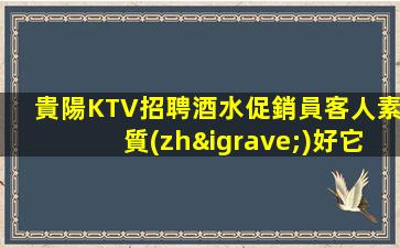 貴陽KTV招聘酒水促銷員客人素質(zhì)好它立