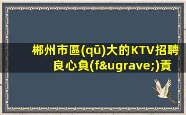 郴州市區(qū)大的KTV招聘良心負(fù)責(zé)靠譜帶