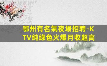 鄂州有名氣夜場招聘-KTV純綠色火爆月收超高
