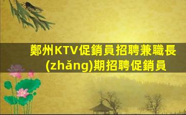 鄭州KTV促銷員招聘兼職長(zhǎng)期招聘促銷員