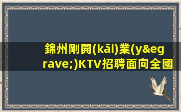 錦州剛開(kāi)業(yè)KTV招聘面向全國(guó)招賢納士