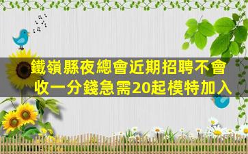 鐵嶺縣夜總會近期招聘不會收一分錢急需20起模特加入