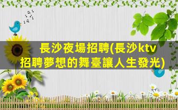 長沙夜場招聘(長沙ktv招聘夢想的舞臺讓人生發光)