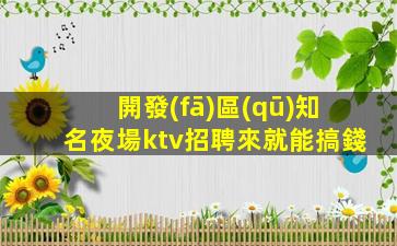 開發(fā)區(qū)知名夜場ktv招聘來就能搞錢