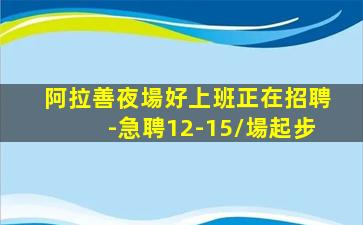 阿拉善夜場好上班正在招聘-急聘12-15/場起步