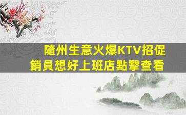 隨州生意火爆KTV招促銷員想好上班店點擊查看
