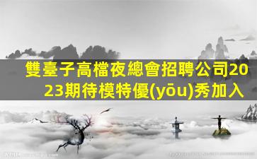 雙臺子高檔夜總會招聘公司2023期待模特優(yōu)秀加入