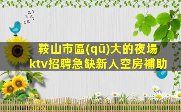 鞍山市區(qū)大的夜場ktv招聘急缺新人空房補助