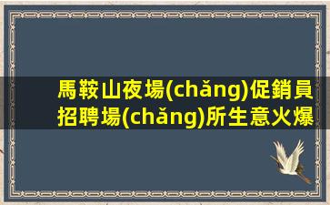 馬鞍山夜場(chǎng)促銷員招聘場(chǎng)所生意火爆