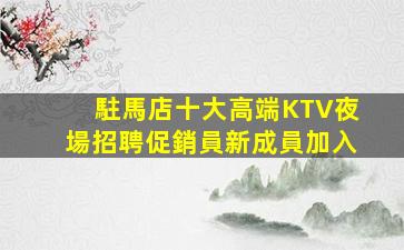 駐馬店十大高端KTV夜場招聘促銷員新成員加入