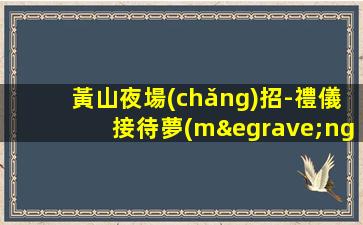 黃山夜場(chǎng)招-禮儀接待夢(mèng)想開(kāi)啟的地方