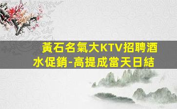 黃石名氣大KTV招聘酒水促銷-高提成當天日結