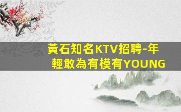 黃石知名KTV招聘-年輕敢為有模有YOUNG