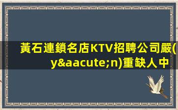 黃石連鎖名店KTV招聘公司嚴(yán)重缺人中