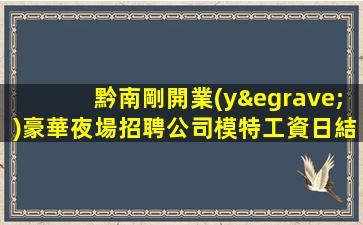 黔南剛開業(yè)豪華夜場招聘公司模特工資日結(jié)