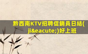 黔西南KTV招聘促銷員日結(jié)好上班