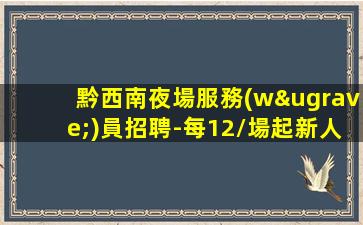 黔西南夜場服務(wù)員招聘-每12/場起新人優(yōu)先房