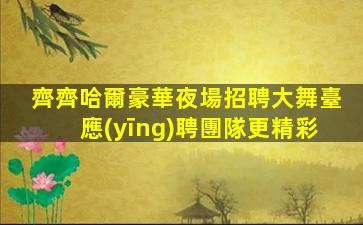 齊齊哈爾豪華夜場招聘大舞臺應(yīng)聘團隊更精彩