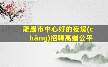 龍巖市中心好的夜場(chǎng)招聘高端公平