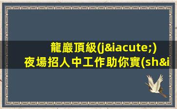 龍巖頂級(jí)夜場招人中工作助你實(shí)現(xiàn)夢想